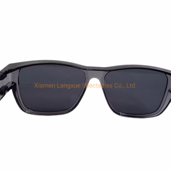 Gafas de sol Fitover con montura de PC gris transparente y lentes ahumados para exteriores